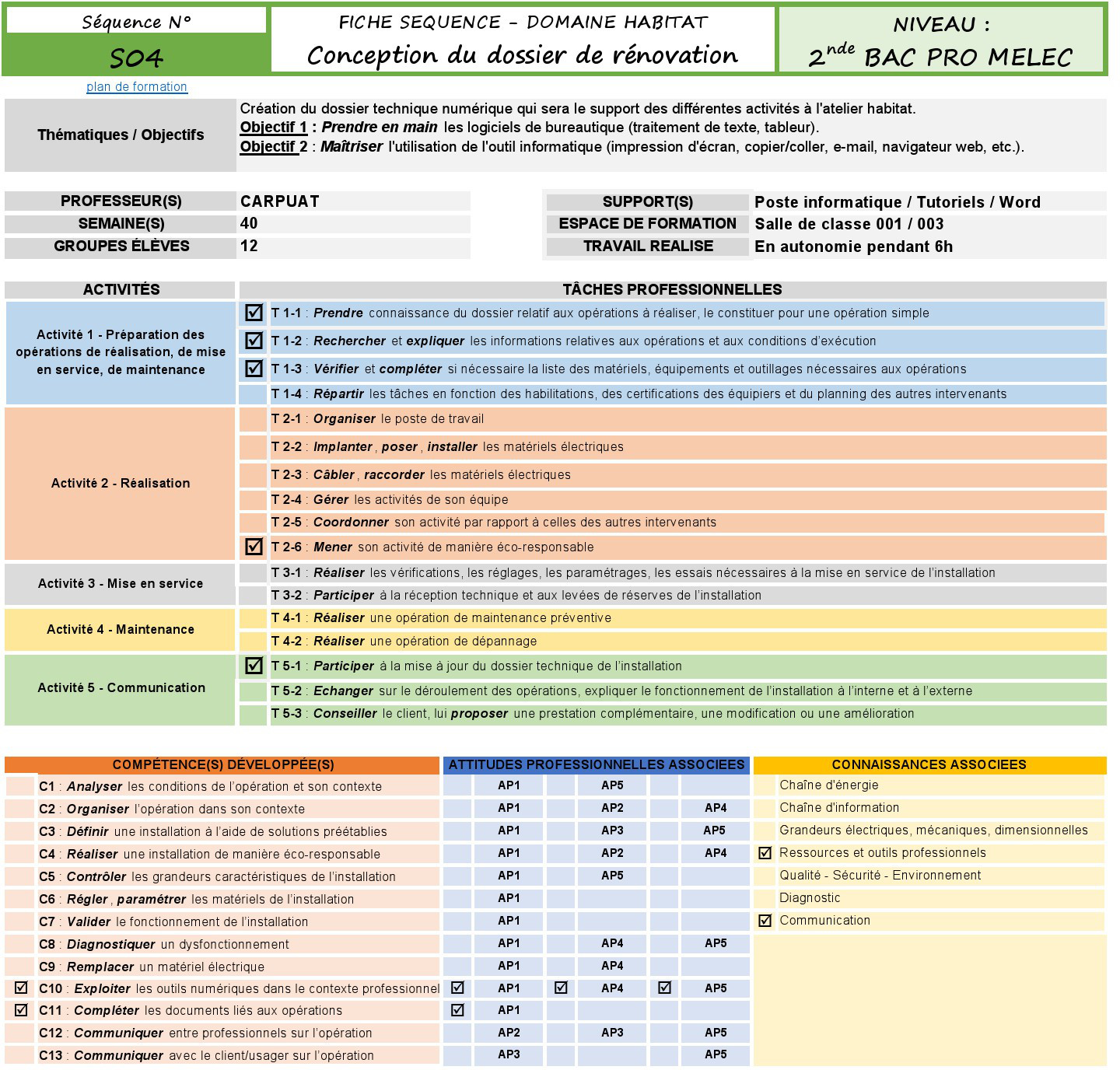 Cliquer pour agrandir Fiche descriptive TP Initiation au logiciel Word