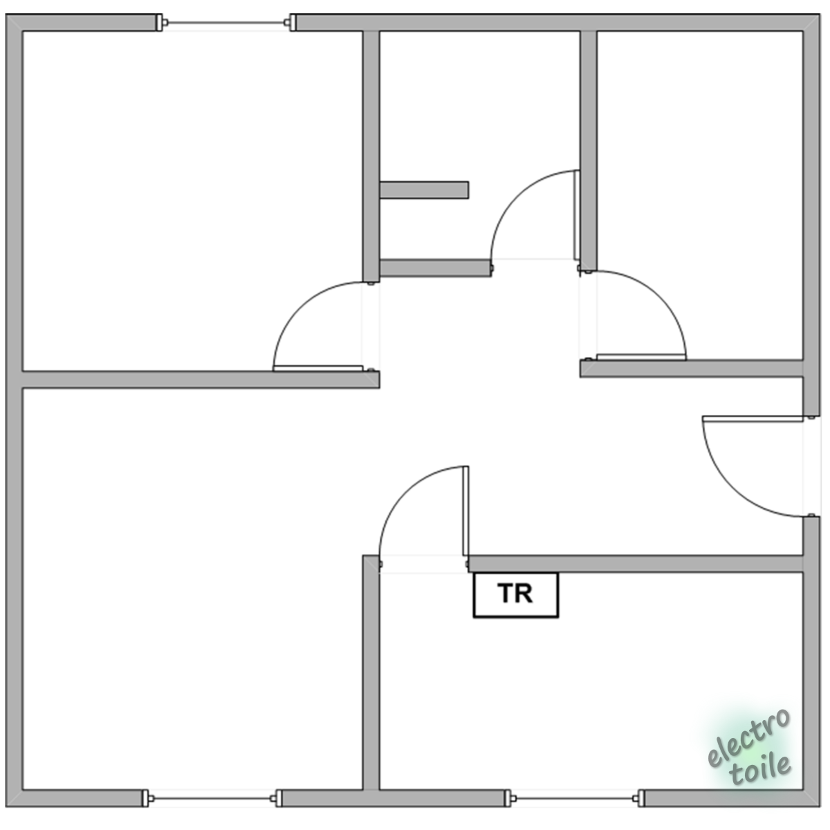 plan architectural vierge de l'appartement type F3