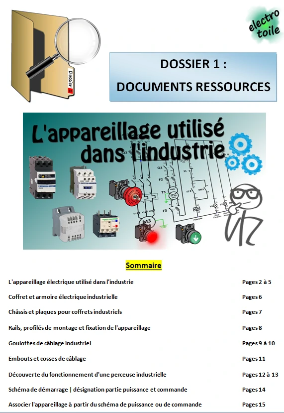document ressource permettant de réaliser l'activité de découverte du matériel électrique dans l'industrie