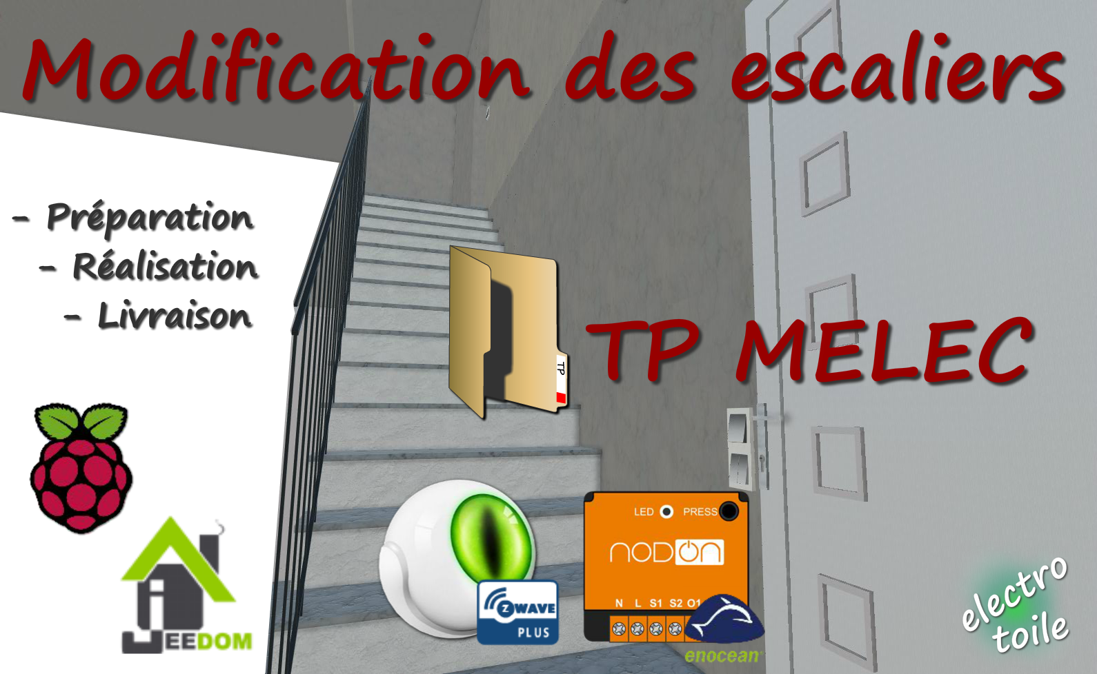 Illustration du TP amélioration et domotisation des escaliers