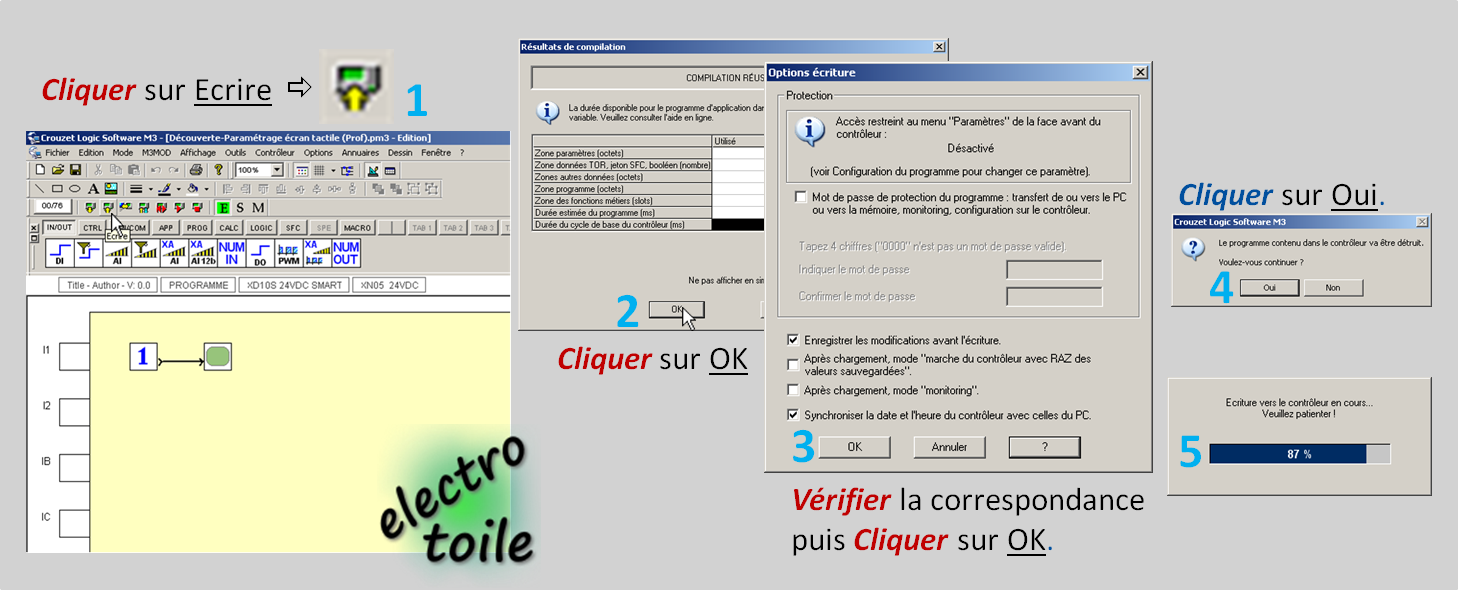 Cliquer pour agrandir Réglage pour une connexion via USB à l'automate Millenium 3