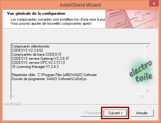 Installation de l'application Codesys v2.3.9.62