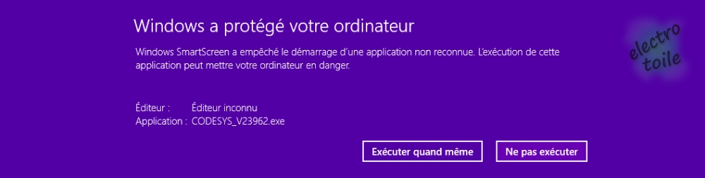 Installation forcée de l'application codesys v2.3 en mode administrateur
