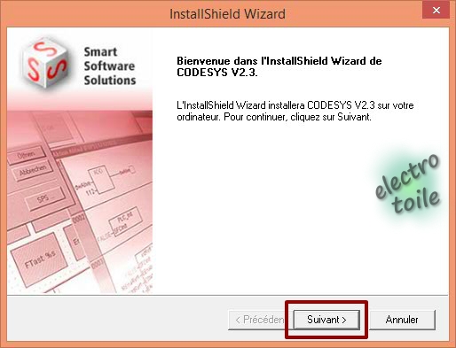 Accepter l'installation de Codesys v2.3 sur votre ordinateur