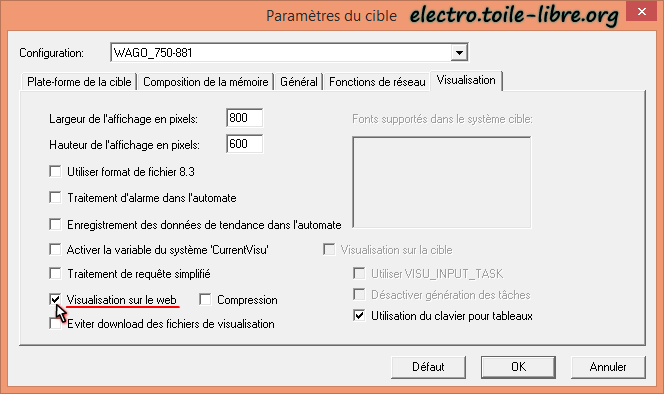 Intégration de la webvisu dans le programme automate