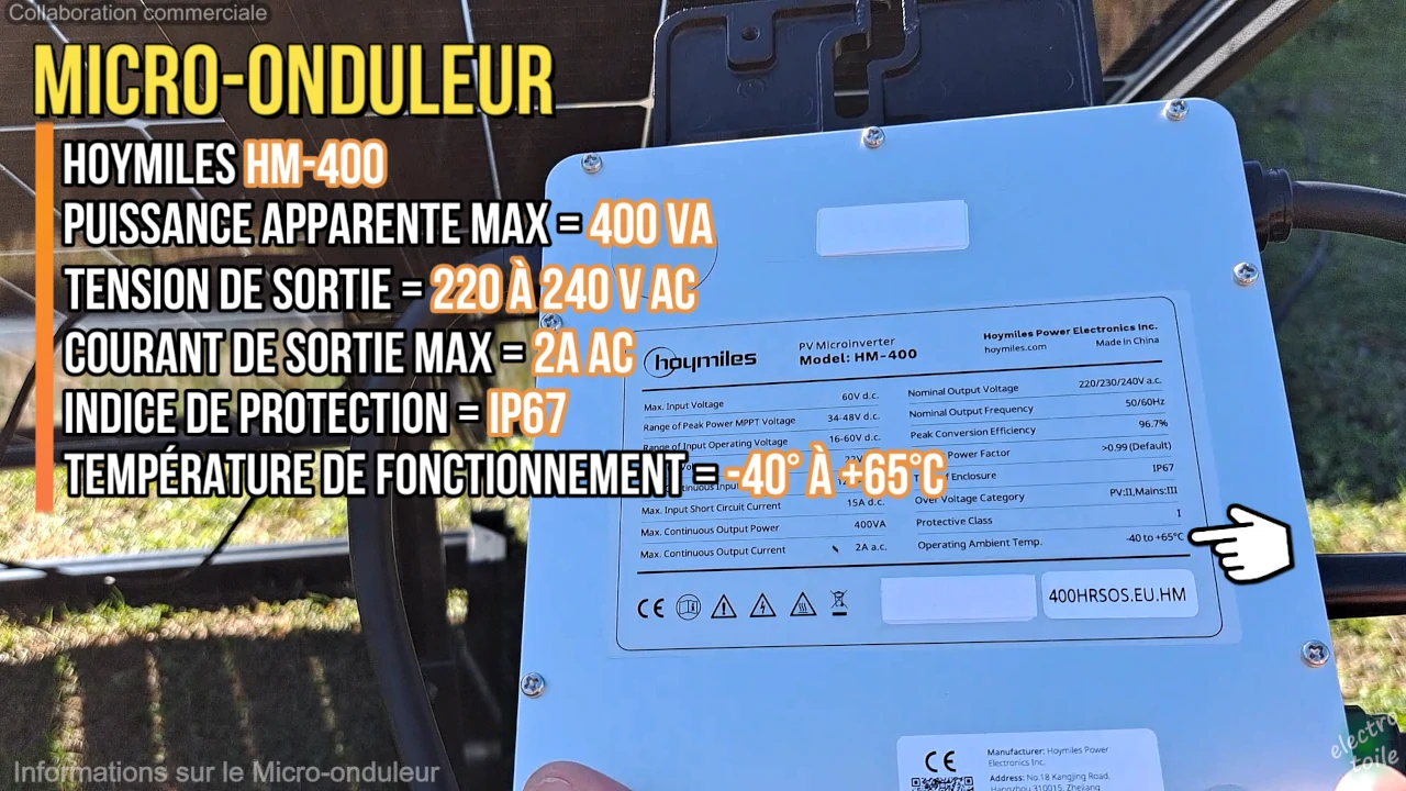 caractéristiques micro-onduleur Hoymiles HM-400