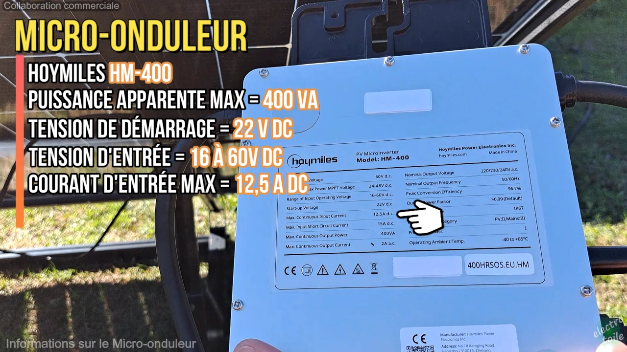caractéristiques micro-onduleur Hoymiles HM-400