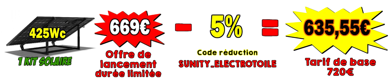 réduction sur le kit solaire Sunity