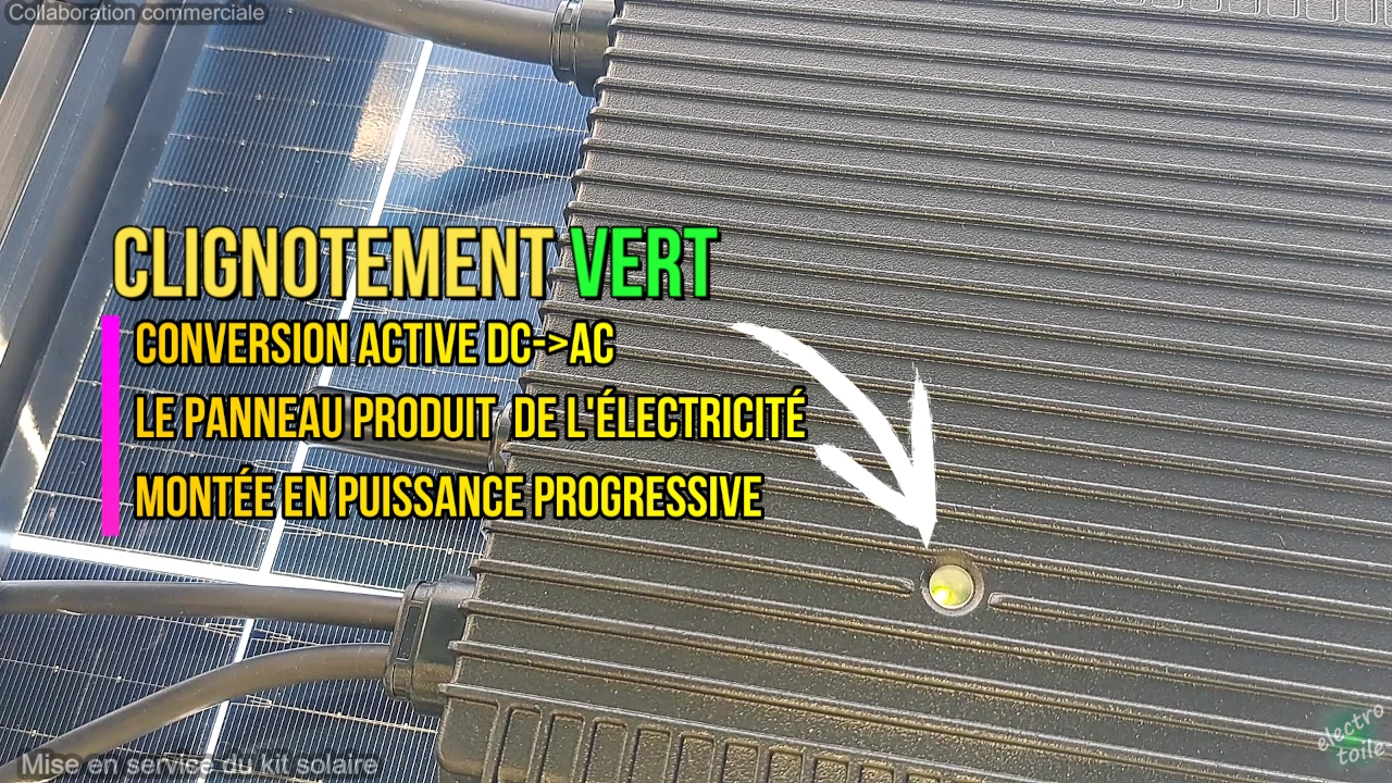 raison du clignotement vert du micro-onduleur Hoymiles