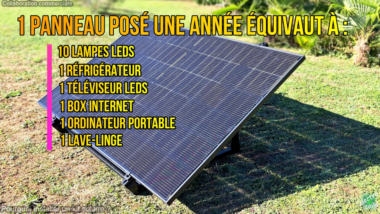 quelle est la production d'énergie électrique à l'année d'un seul panneau solaire ?