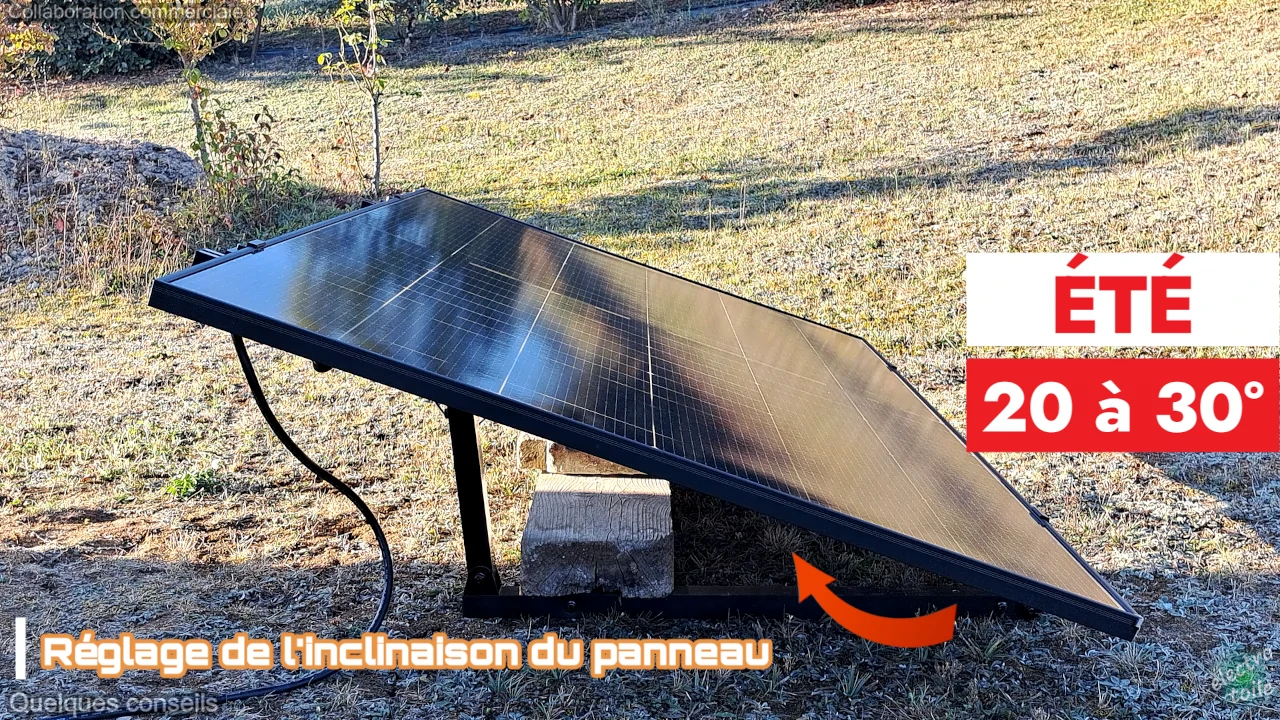 comment régler l'angle d'inclinaison d'un panneau solaire posé au sol en été ?