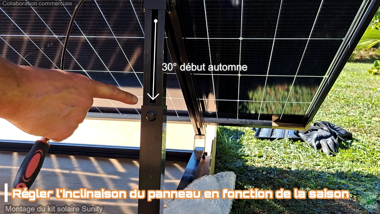réglage de l'angle d'inclinaison du panneau solaire Sunity