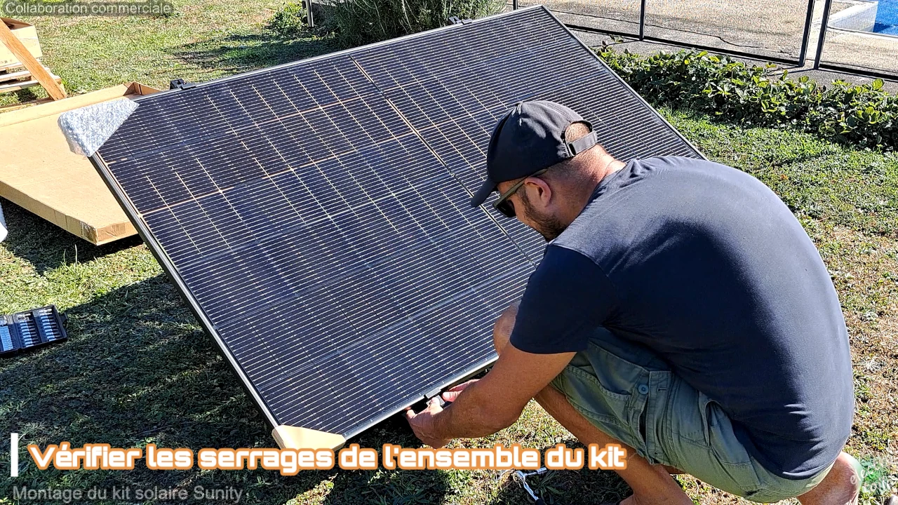 vérifiez le serrage des vis du kit solaire Sunity
