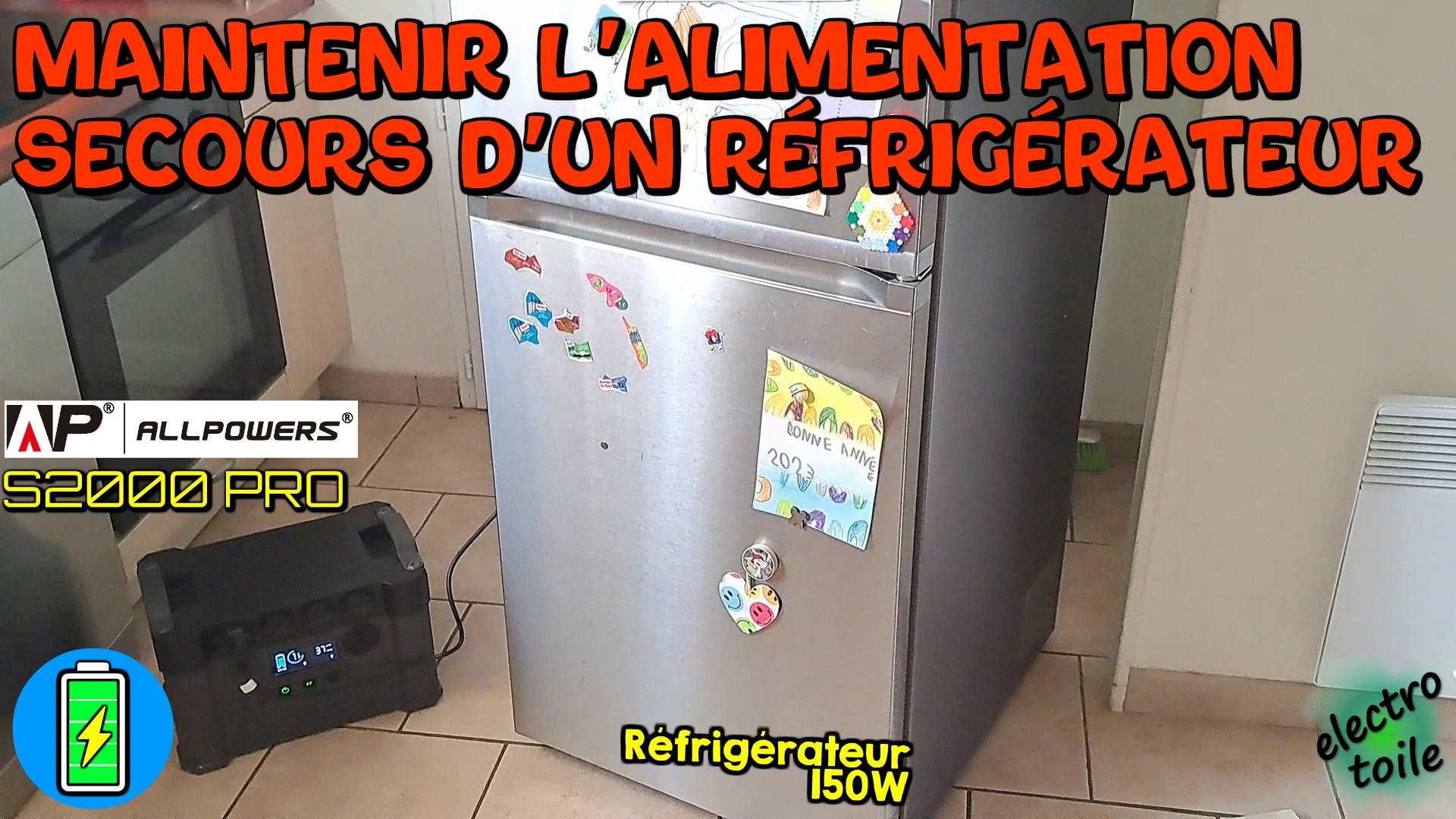 alimentation secours d'un frigo lors d'une coupure secteur