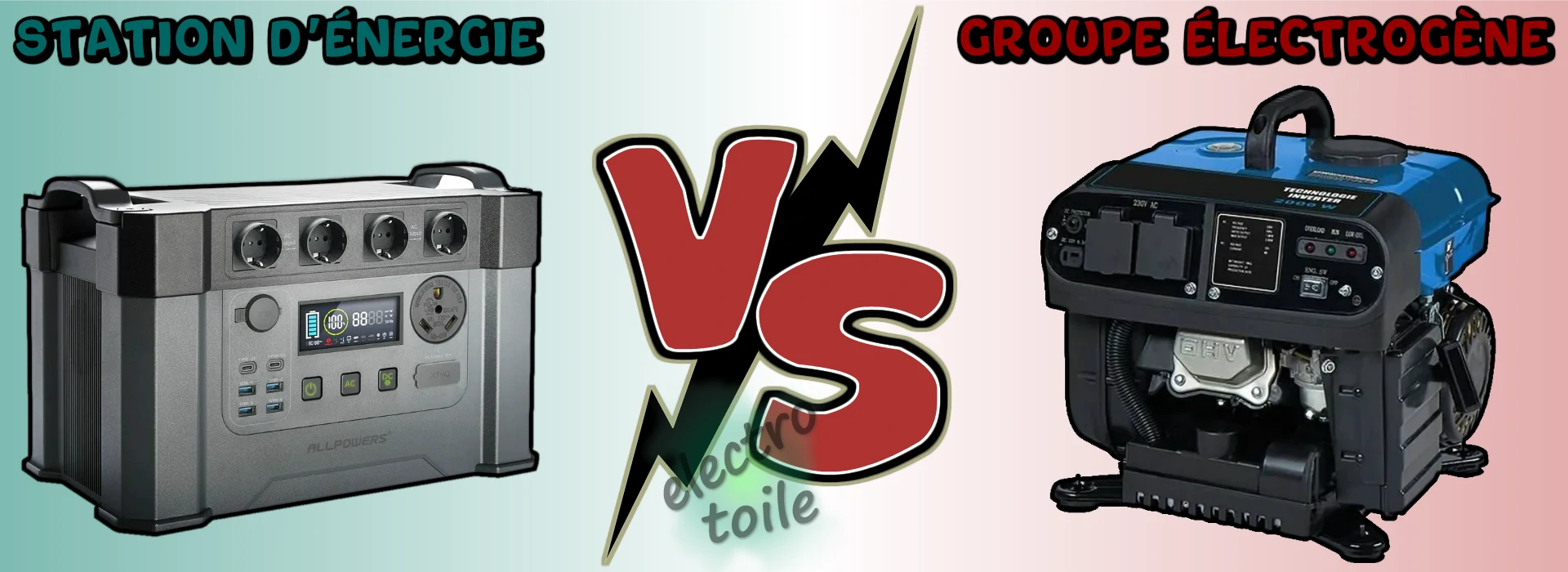 comparatif d'une station d'énergie avec un groupe électrogène