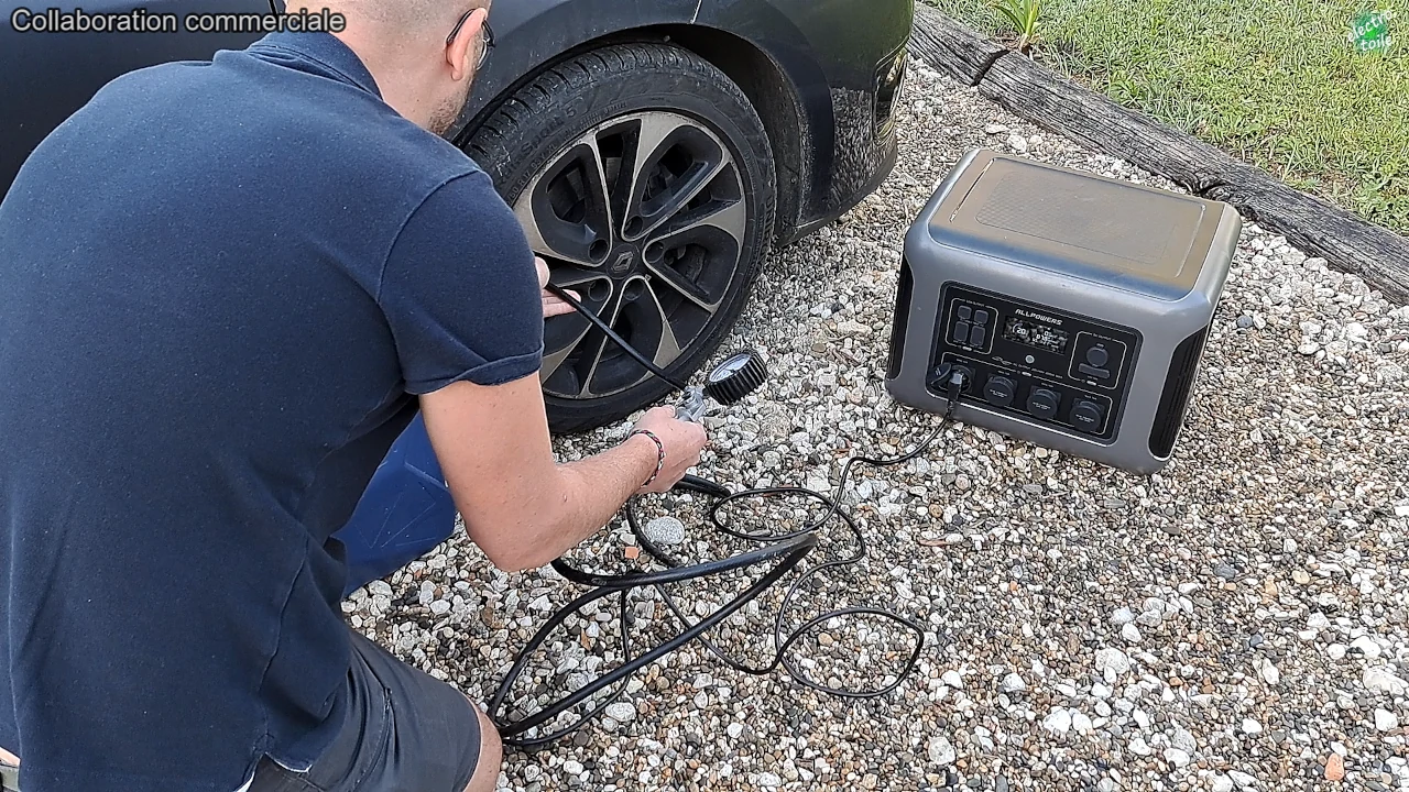 faire fonctionner un compresseur avec la station d'énergie R2500 allpowers