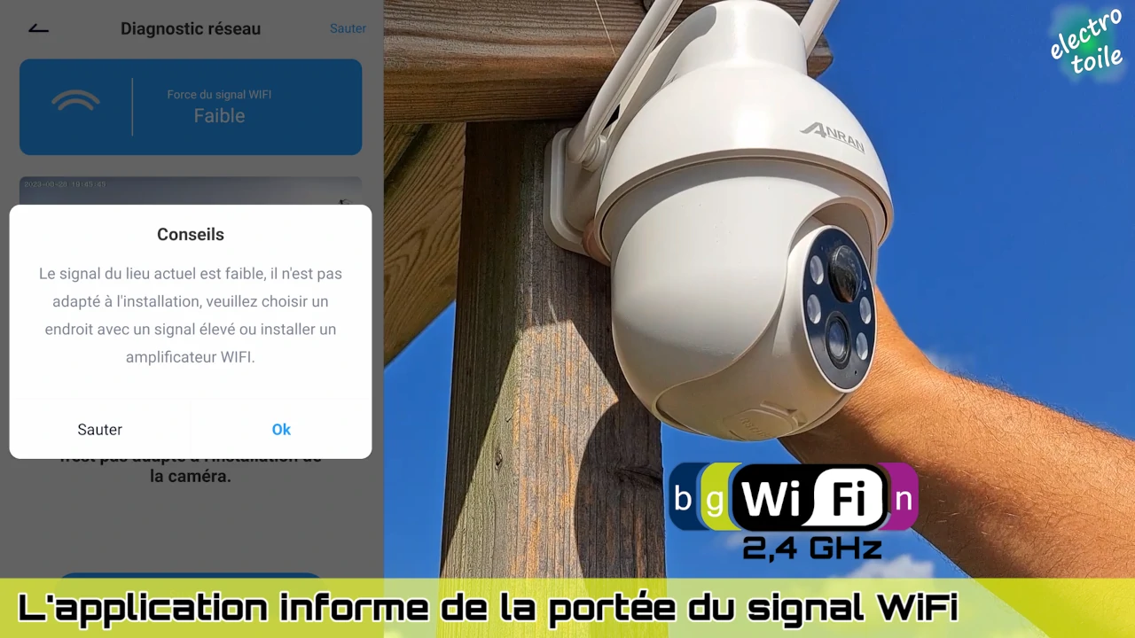 test portée Wifi caméra solaire Q3 max Anran