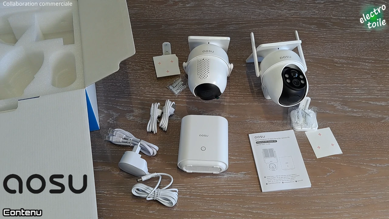 quel est le contenu du kit de vidéo surveillance aosu ?