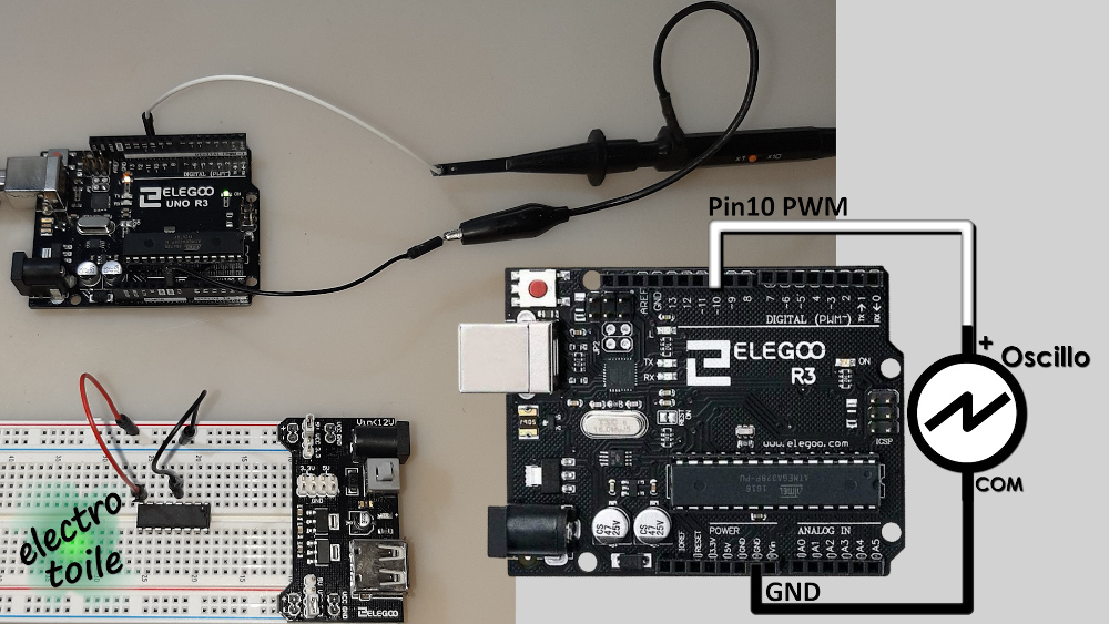 Branchement de l'arduino pour mesurer le signal PWM