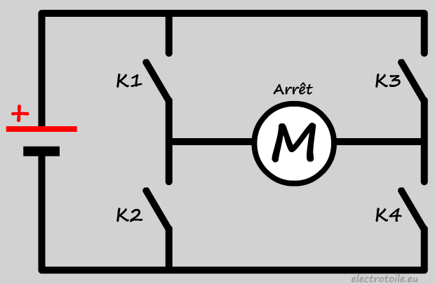 Commande moteur courant continu avec relais