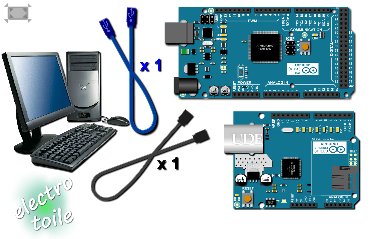 Matériel nécessaire pour réaliser un serveur HTTP avec un shield arduino ethernet