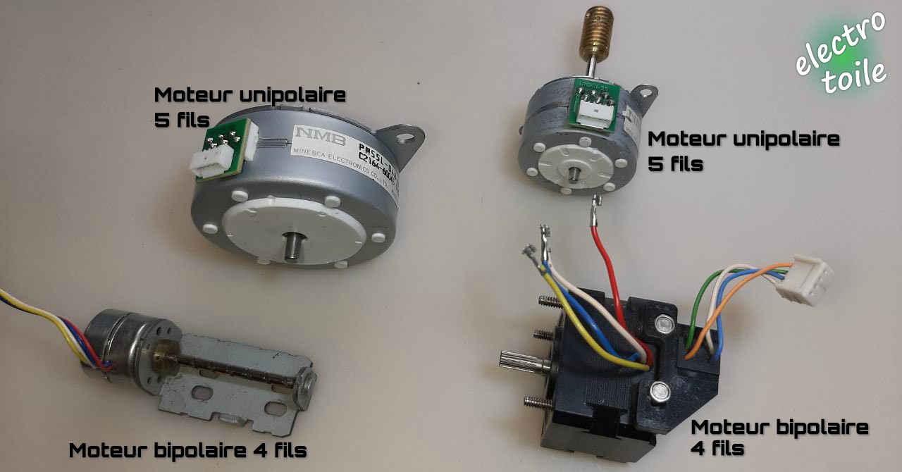 moteur pas à pas pour entraîner l'ouverture et la fermeture de la porte du poulailler