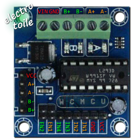 Plan de câblage du Shield L293D motor