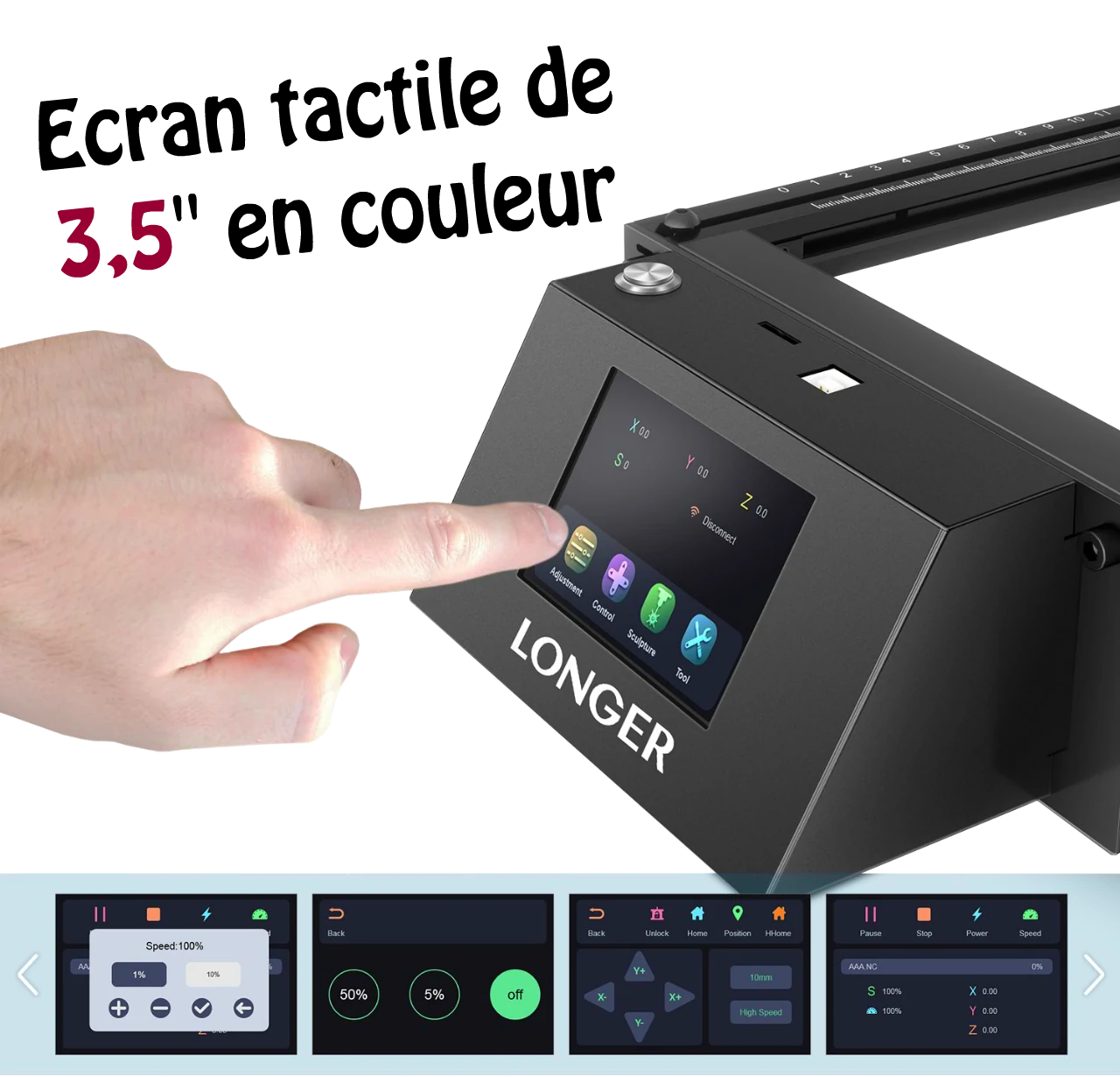 piloter le graveur laser LONGER RAY 5 avec l'écran tactile sans ordinateur