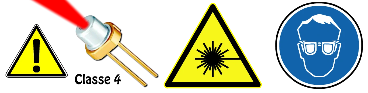 pour la protection de l'utilisateur il est important de porter une paire de lunettes de protection contre le rayonnement laser