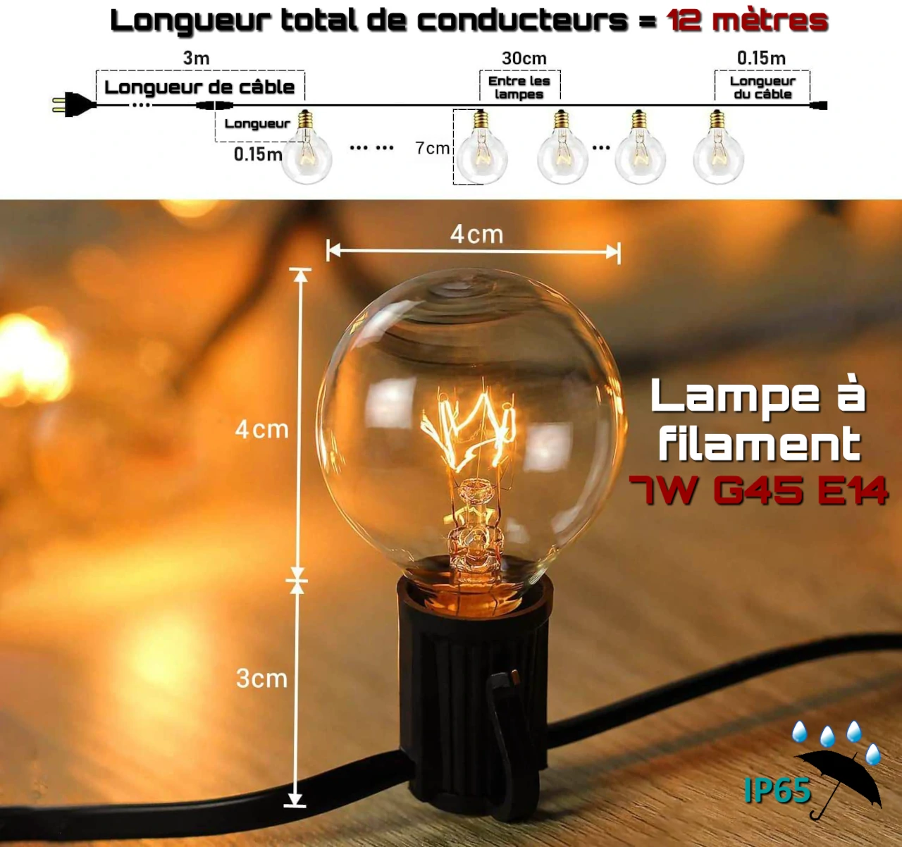 installer une guirlande lumineuse guinguette dans son jardin