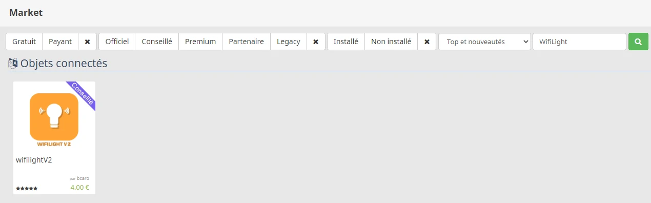 Plugin Wifilight v2 sous Jeedom