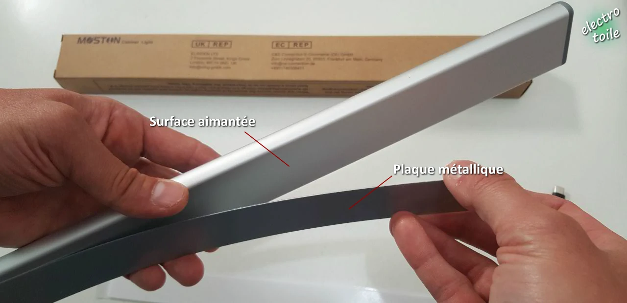 la plaque métallique permet de positionner la lampe sans fil n'importe où