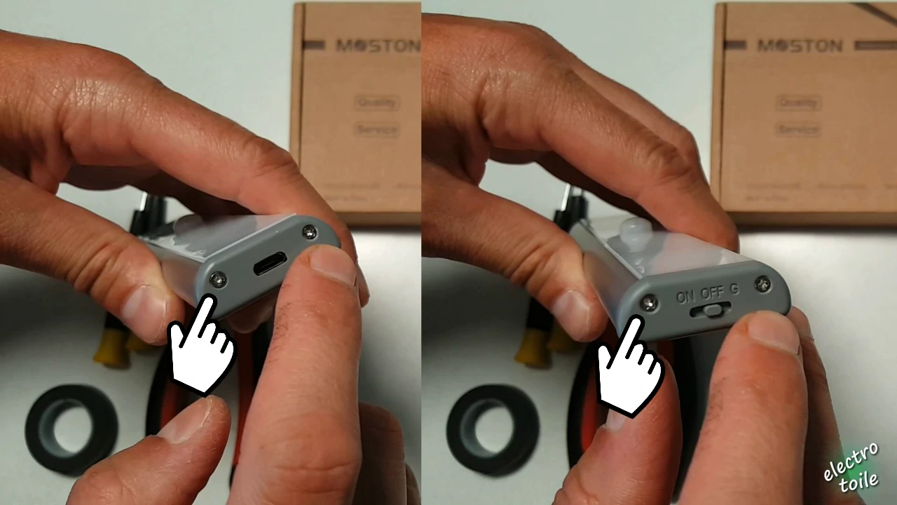 les 4 vis de montage de l'éclairage LED rechargeable