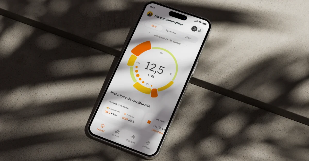 l'application mobile permet de voir l'historique de production solaire