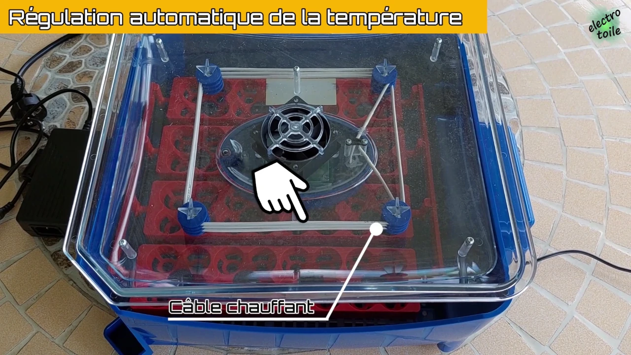 le chauffage de la couveuse est assuré par un fil chauffant