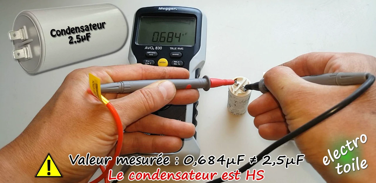 Mesure d'un condensateur avec un capacimète