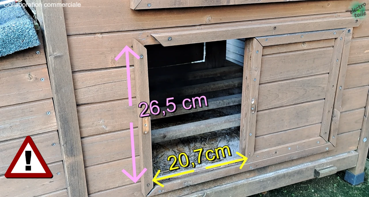 quelles sont les dimensions de l'ouverture du poulailler pour installer la porte chickcozy ?