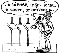 la séparation étape de la consignation électrique