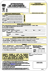 consuel attestation de conformité jaune