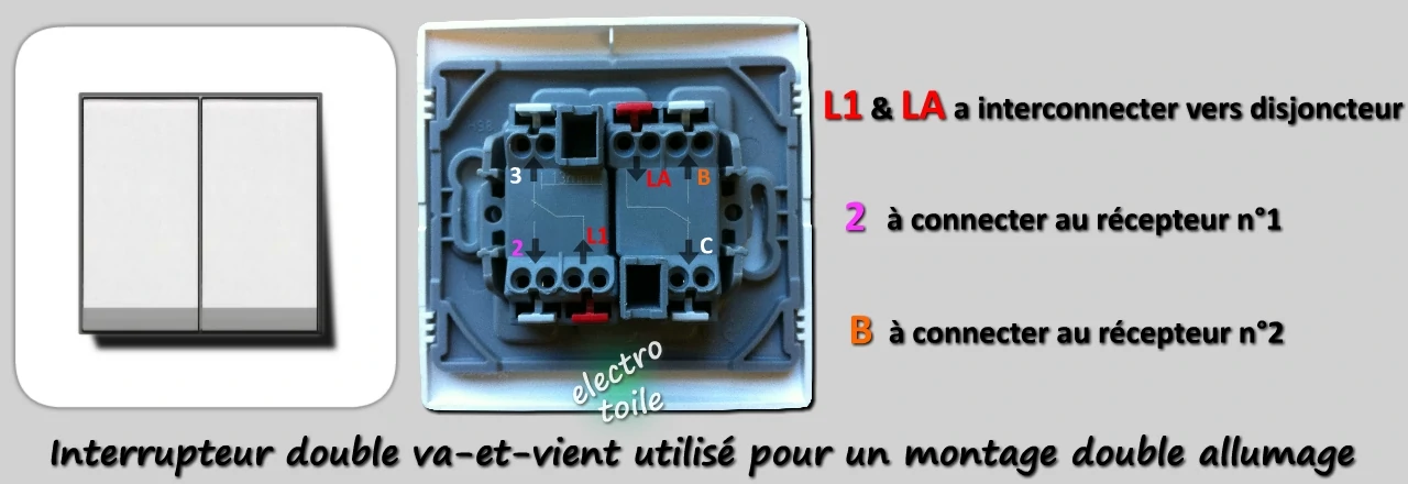 interrupteur double va-et-vient pour un double allumage
