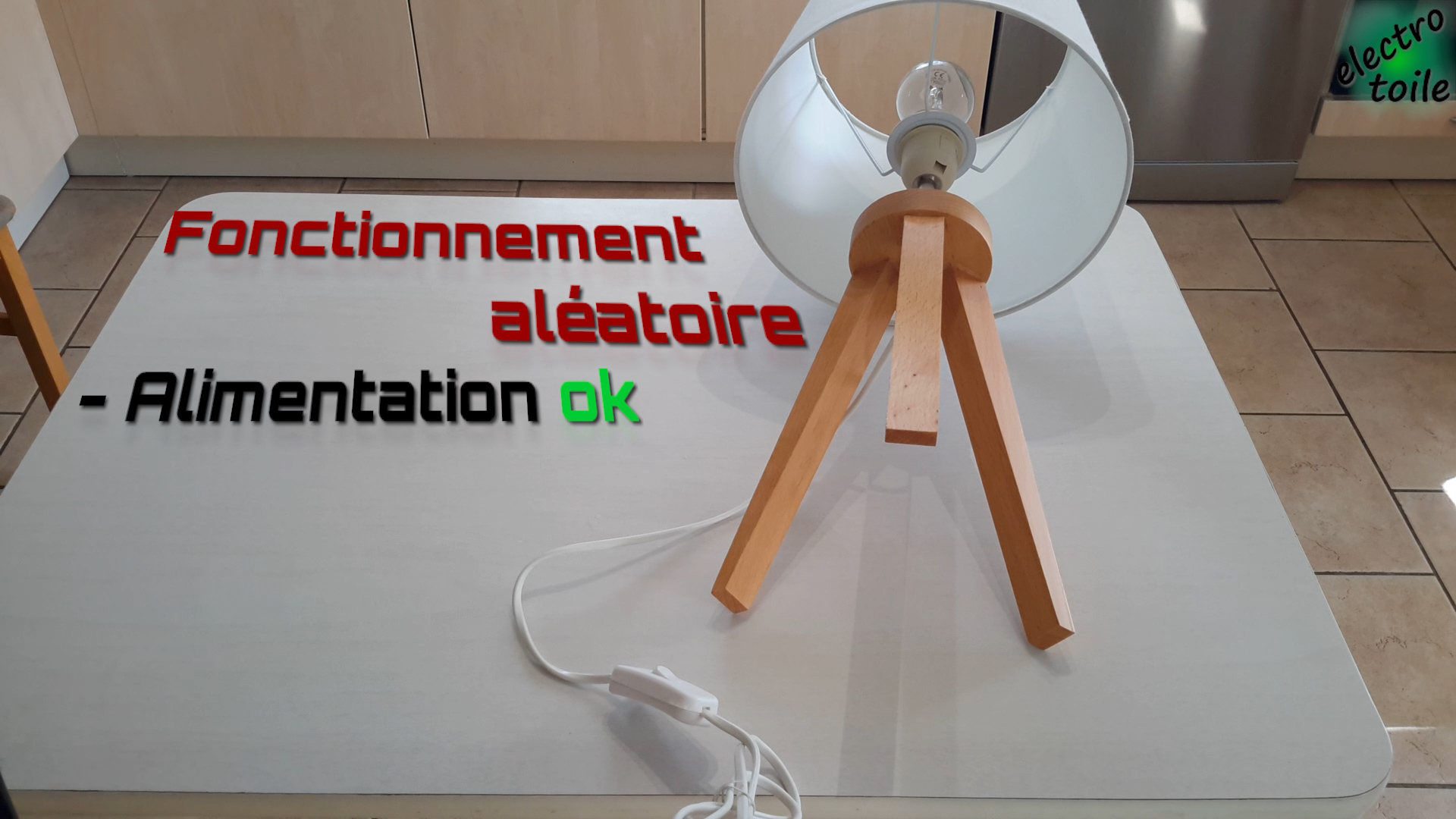 alimentation lampe de chevet opérationnelle