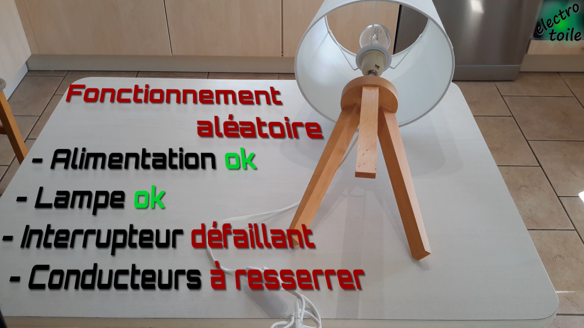 interrupteur hors service ou conducteurs cassés