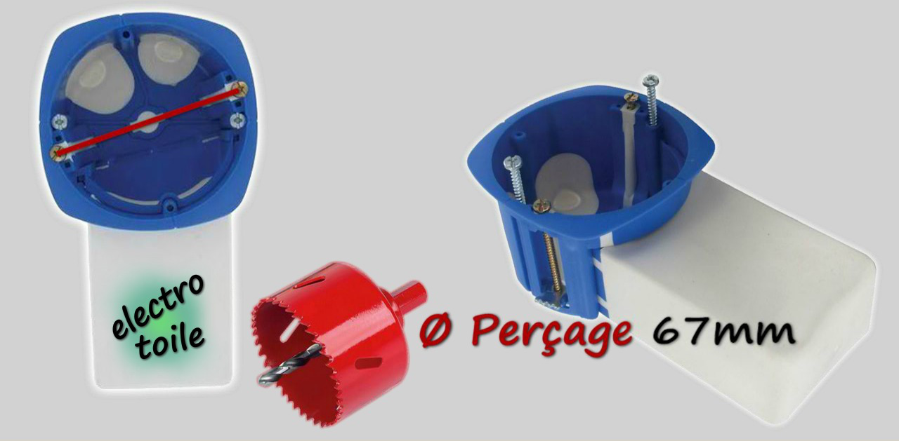 Diamètre de perçage de la scie cloche de 67mm pour encastrer la boîte