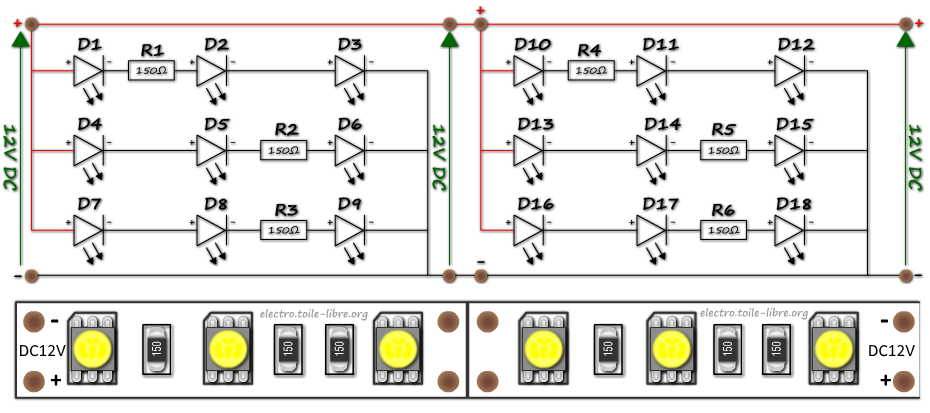 schéma ruban LED schéma ruban LED