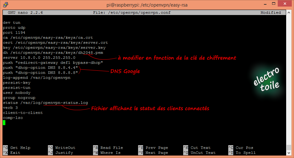 configuration serveur OpenVPN