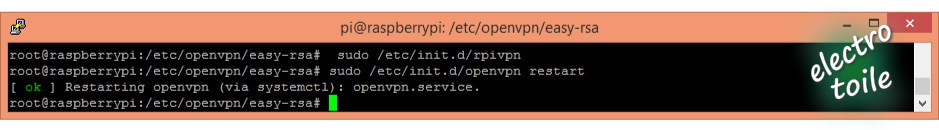 exécution script redémarrage client VPN