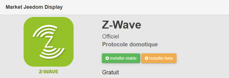 écran installation zwave