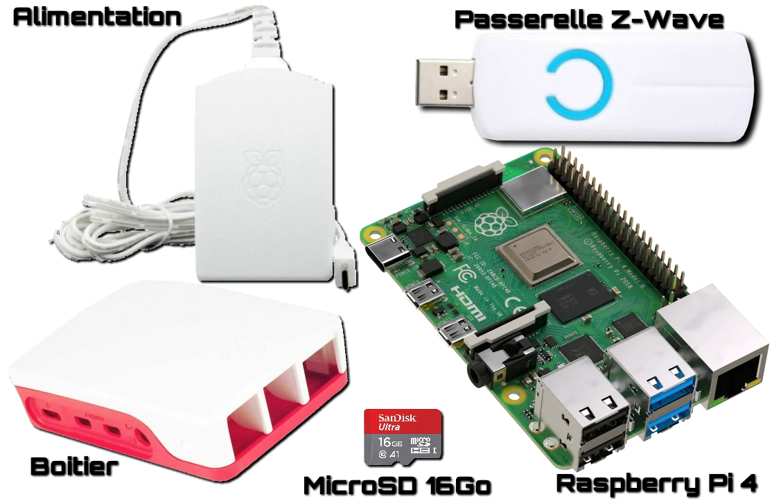 matériel nécessaire pour créer une box domotique Jeedom avec une passerelle z-Wave +