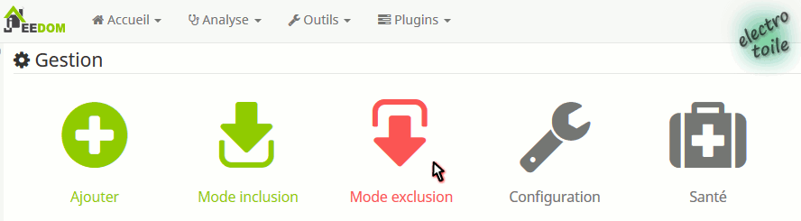 Exclusion du module SIN-2-2-00 sous Jeedom