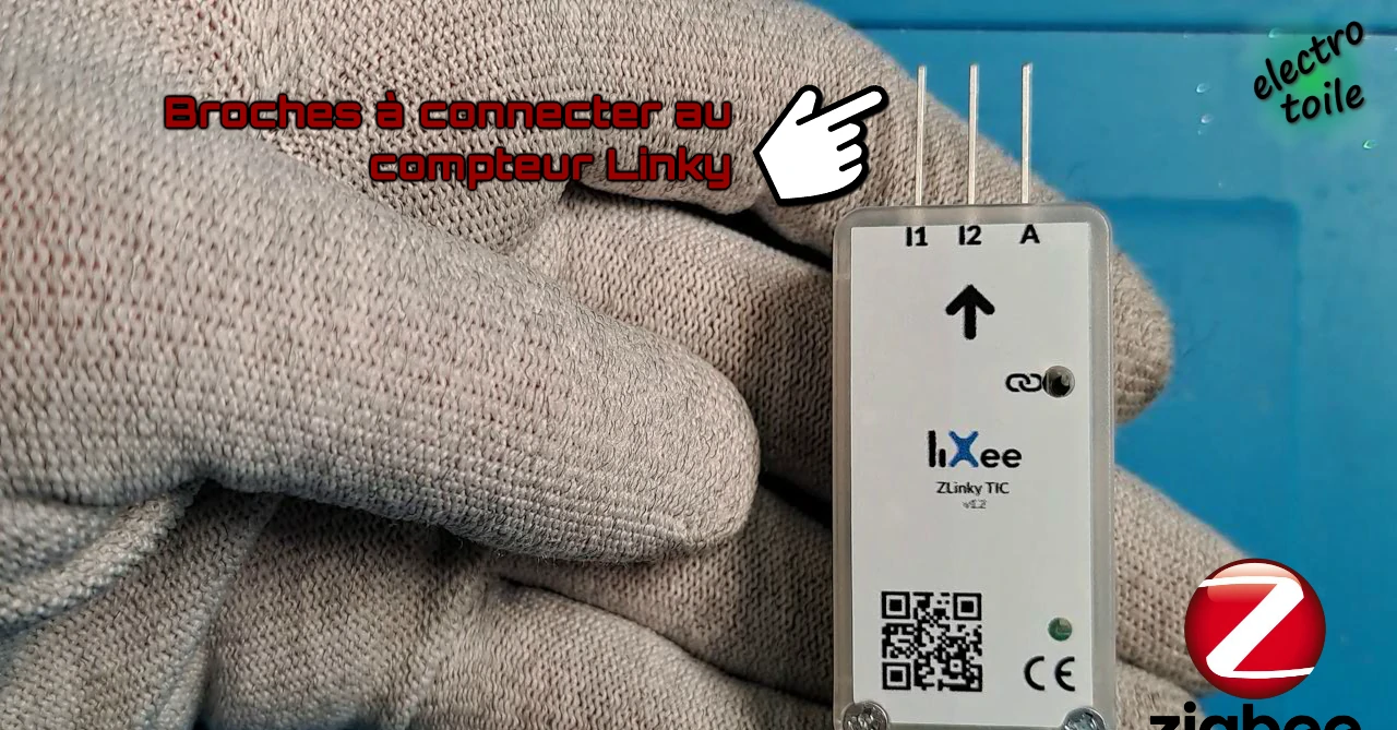 broches du ZLinky_TIC à raccorder au compteur Linky 
